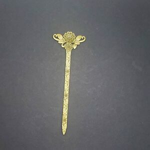 EMBOSSED floral Engraved antique bronze chopstick bun holder styling tool